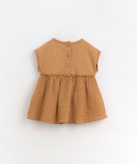 Dress with a mixture of knitwear and cloth | Organic Care