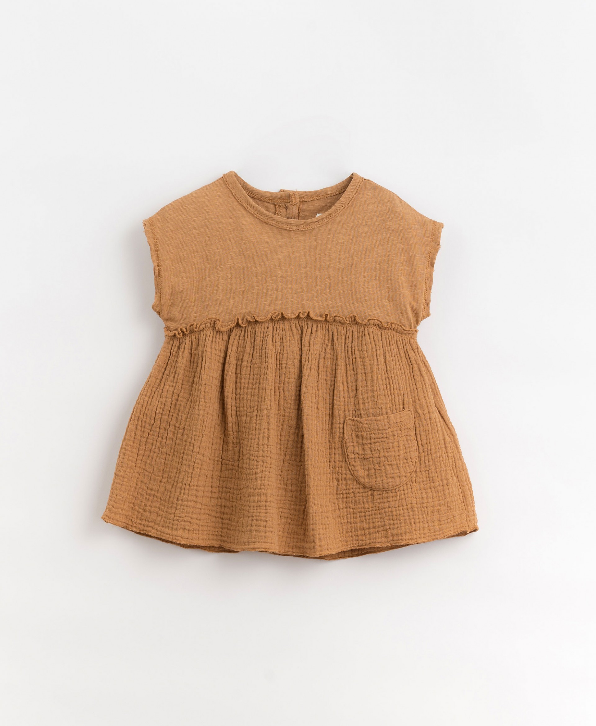 Dress with a mixture of knitwear and cloth | Organic Care