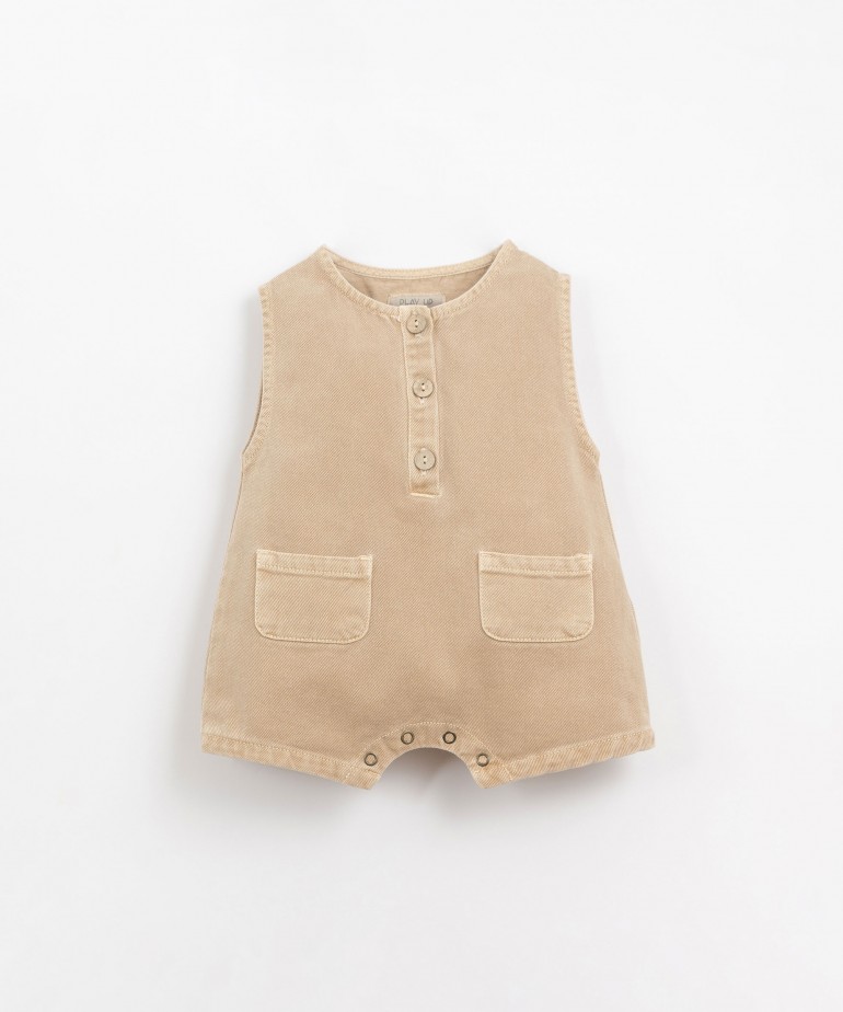Serge jumpsuit with coconut buttons