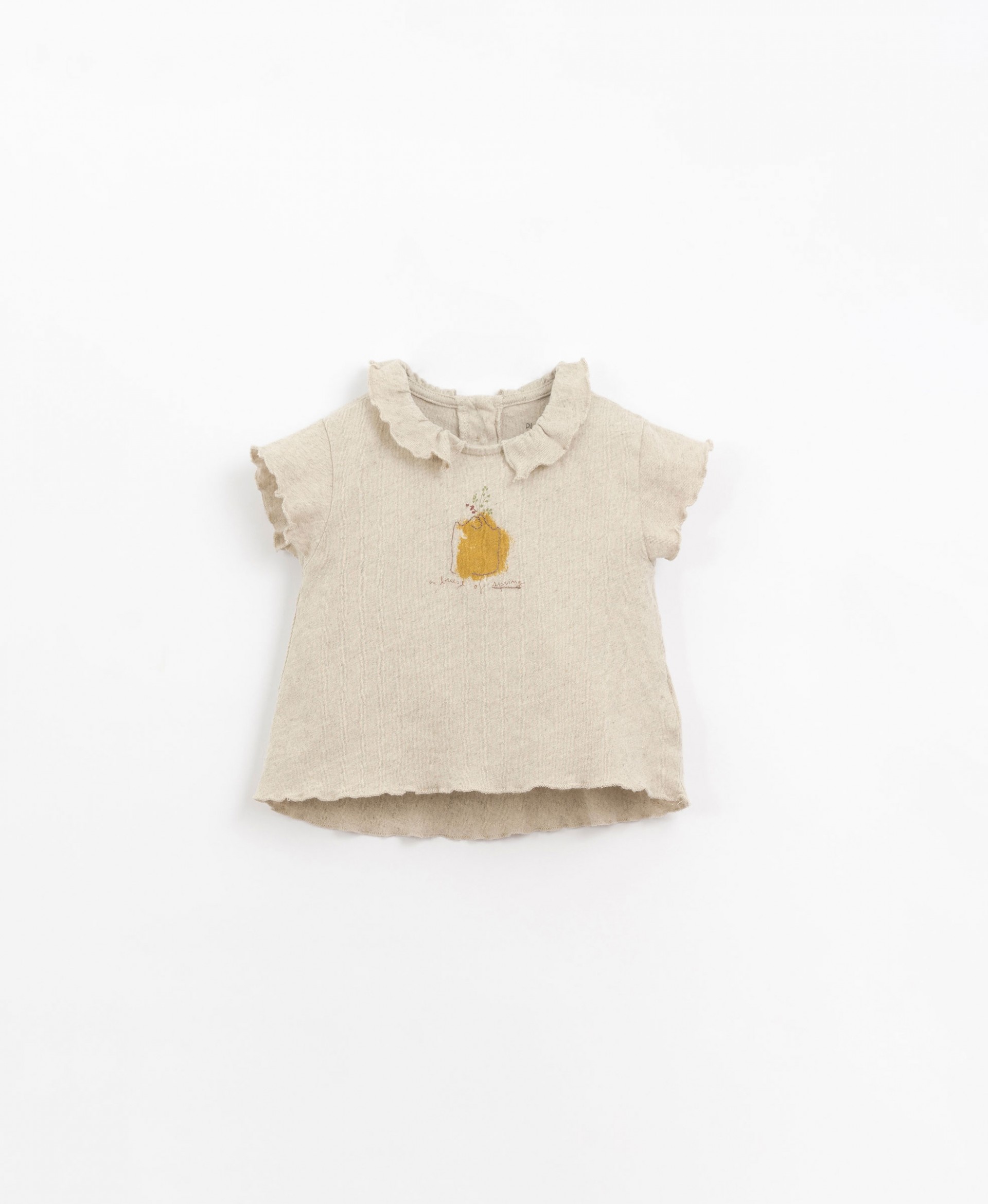 T-shirt with frill on the collar | Organic Care