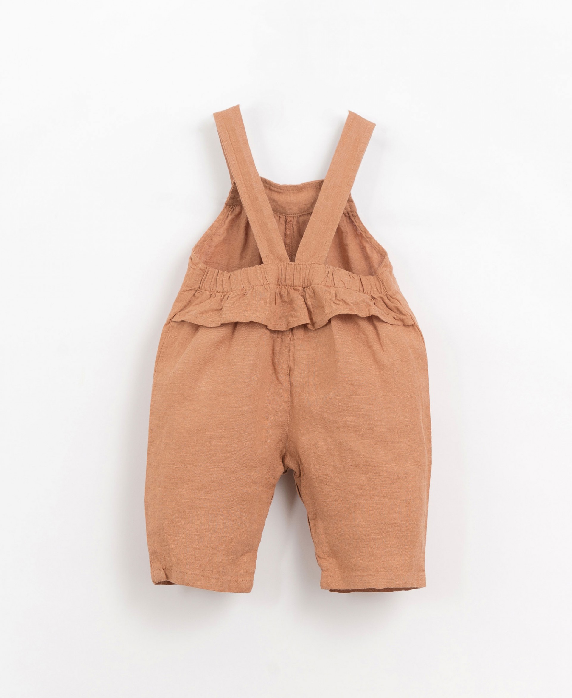 Linen jumpsuit with frill on the back | Organic Care