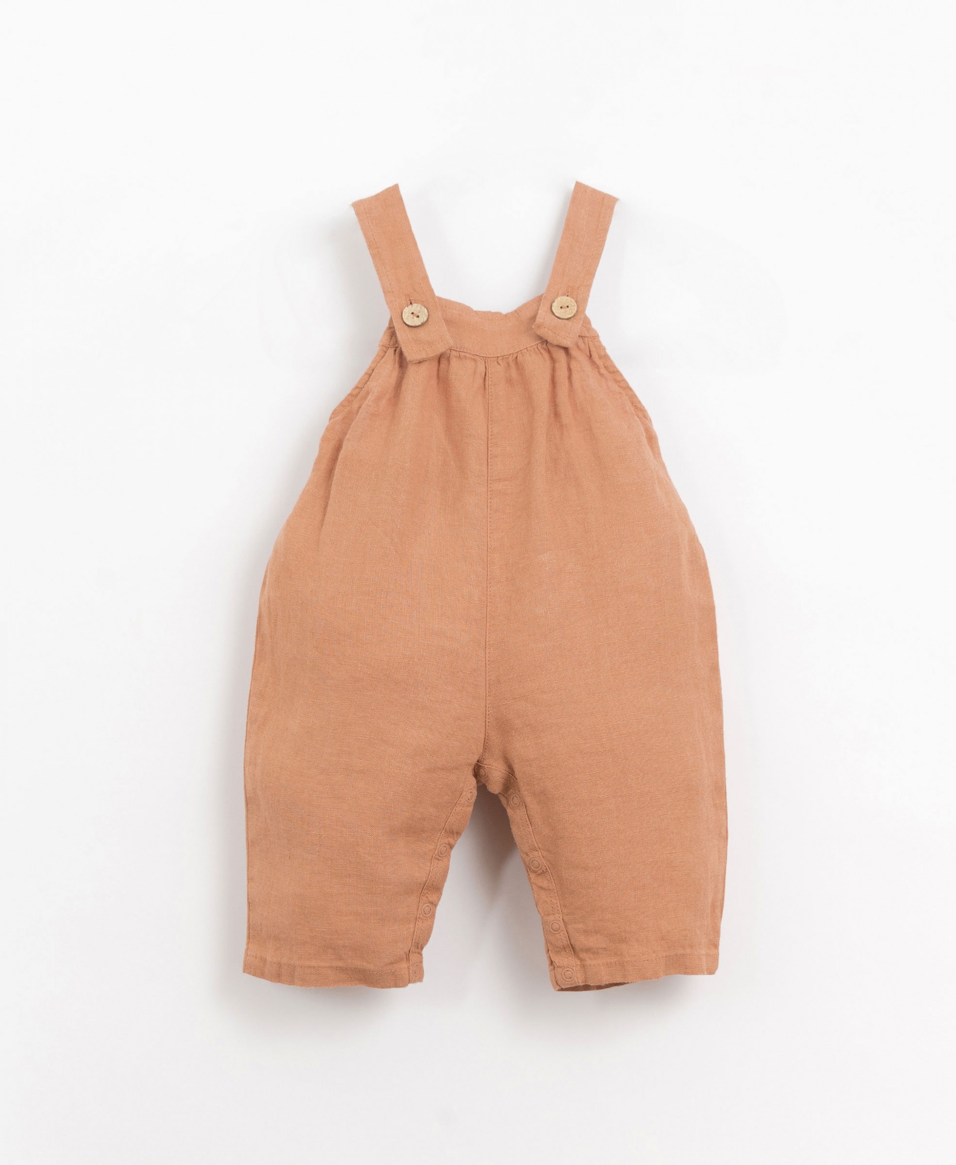 Linen jumpsuit with frill on the back | Organic Care