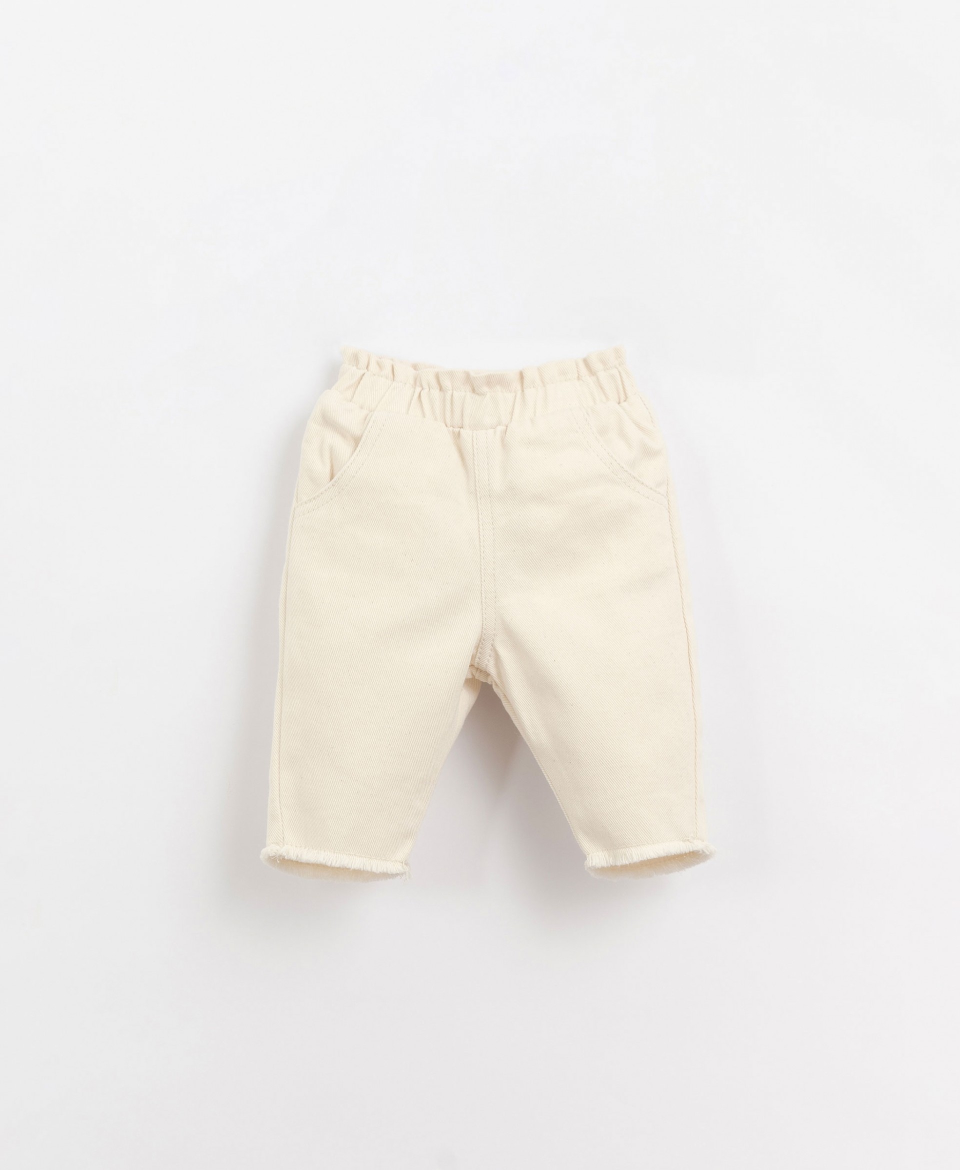Serge trousers with frayed detail | Organic Care