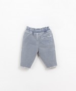 Serge trousers with frayed detail | Organic Care