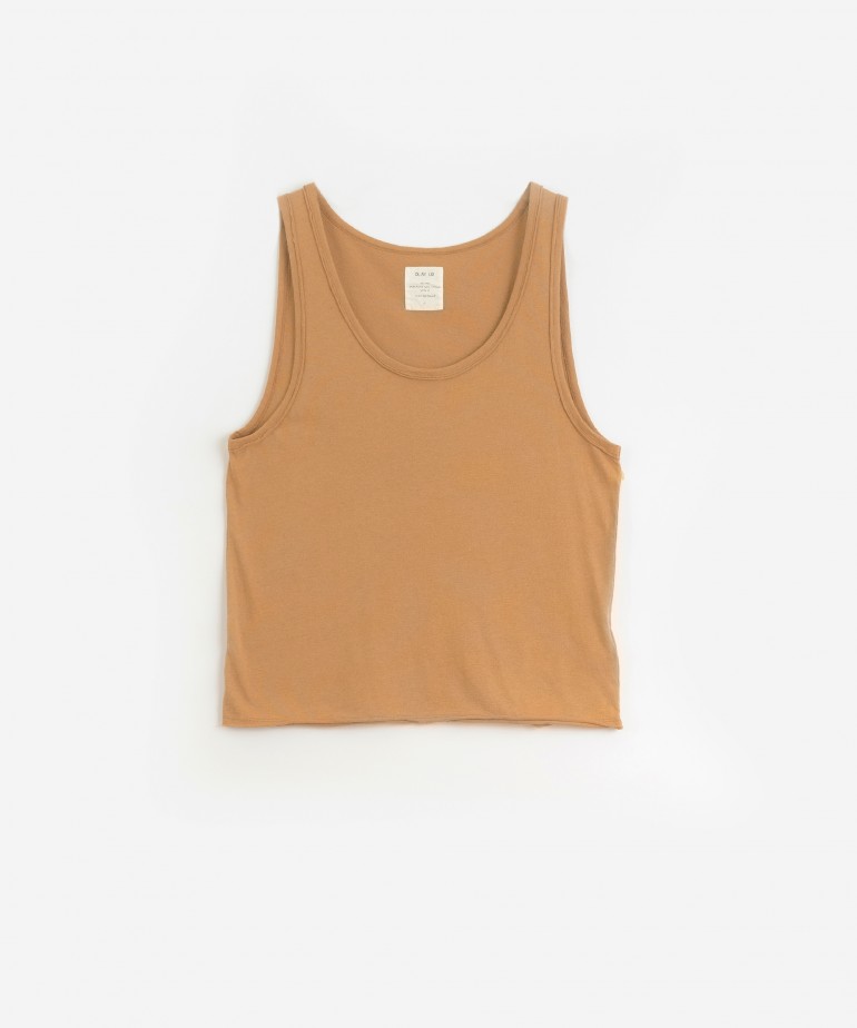 Top in a mixture of organic cotton and linen