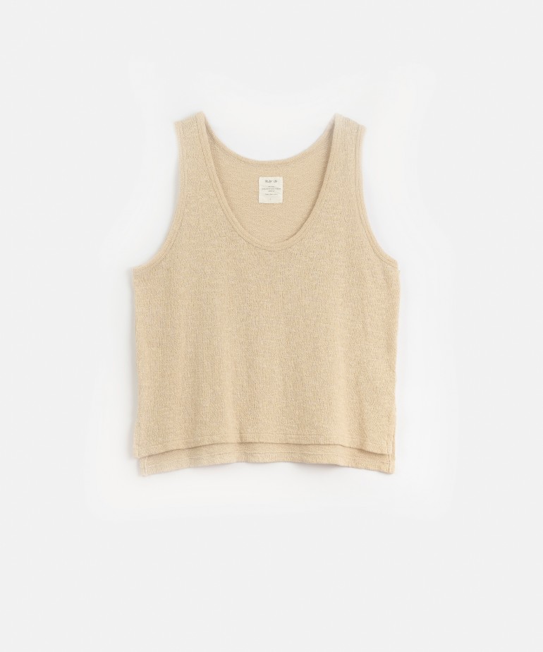 Jersey stitch top with side opening