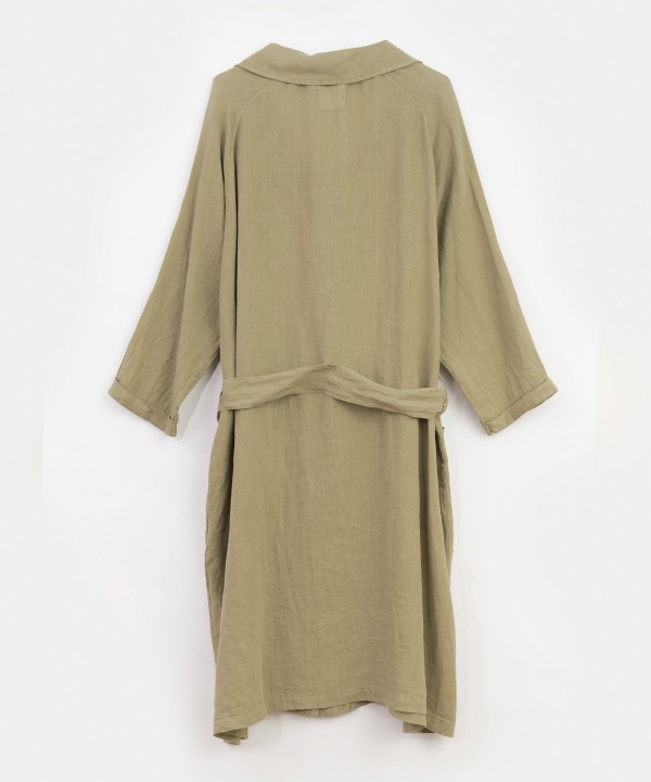 Naturally dyed linen coat