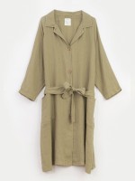 Naturally dyed linen coat
