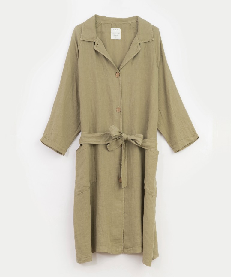 Naturally dyed linen coat