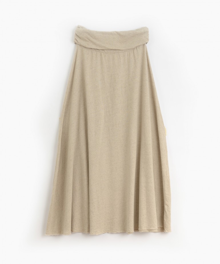 Jersey-stitch skirt with a folded over waist