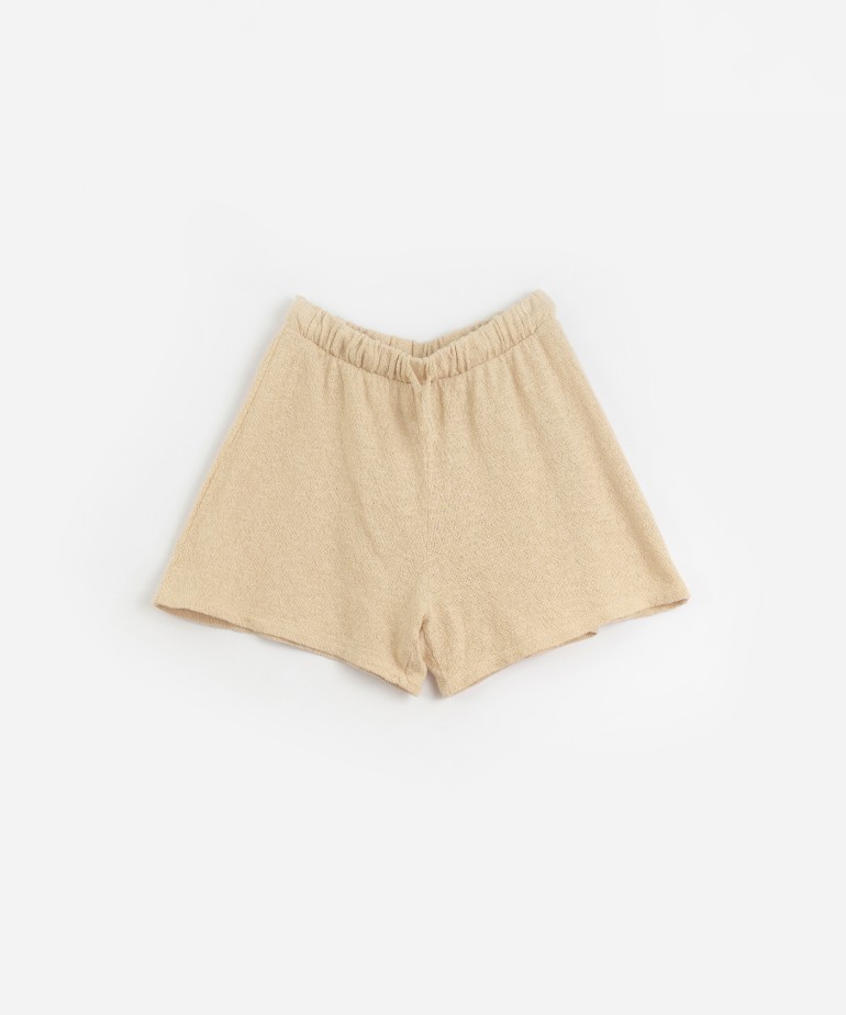 Jersey-stitch shorts with crochet effect