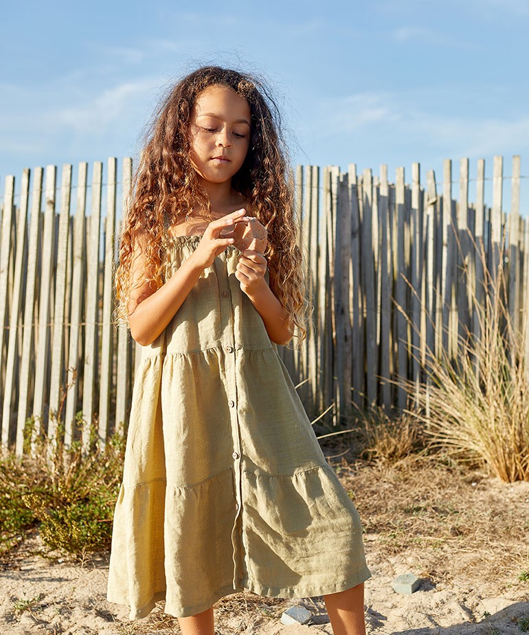 Naturally dyed linen dress