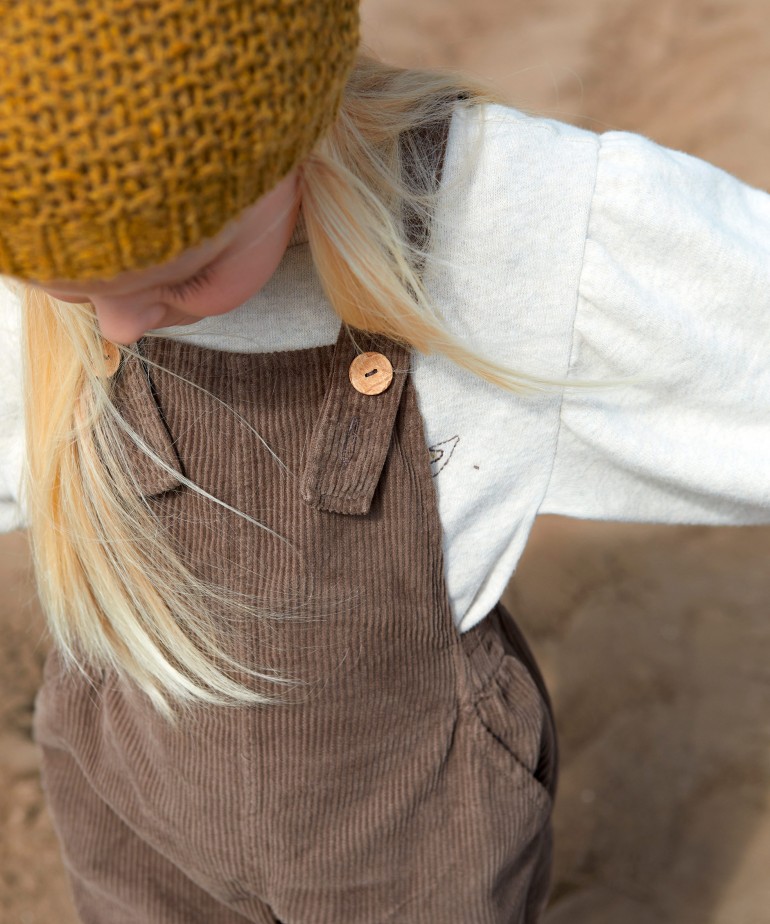 Corduroy dungarees with pockets