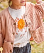Jersey stitch organic cotton padded jacket | Mother Lcia