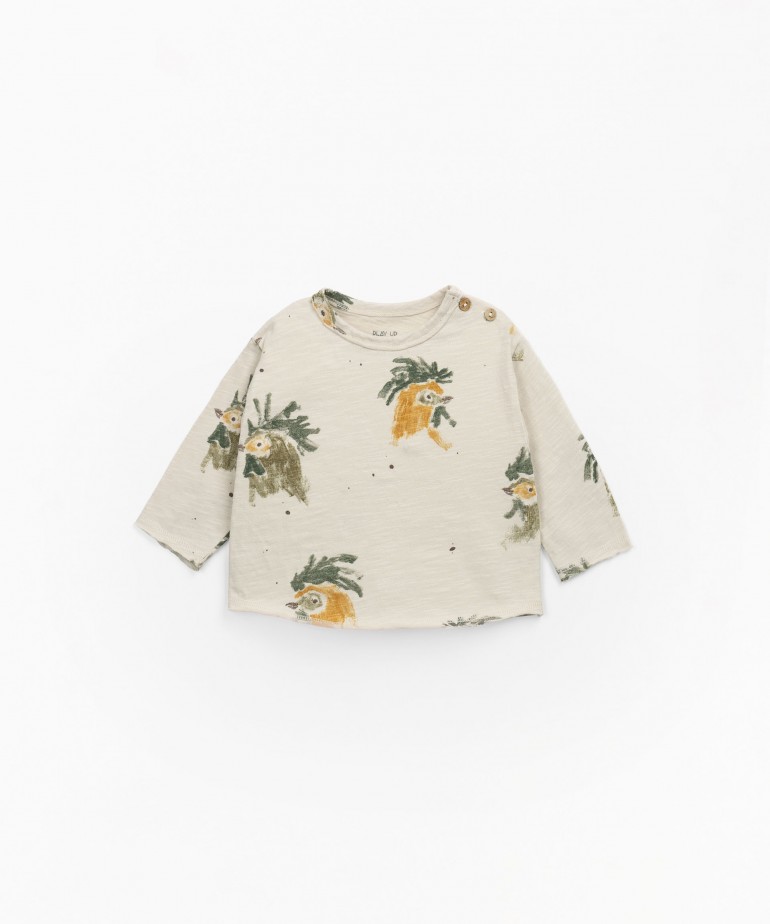 T-shirt avec imprim de coqs
