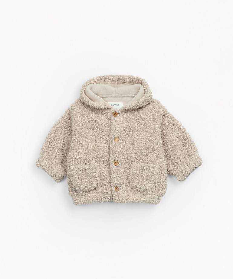 Fur jacket with hood