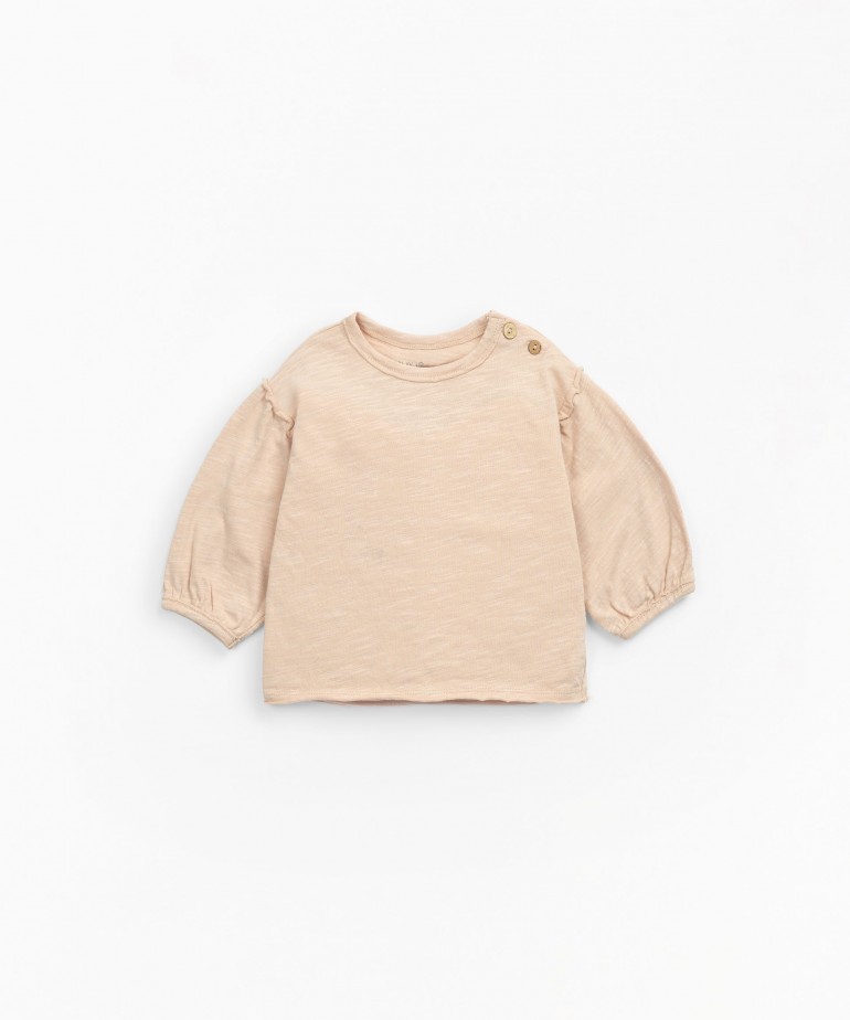 T-shirt en coton biologique avec boutons sur l'paule