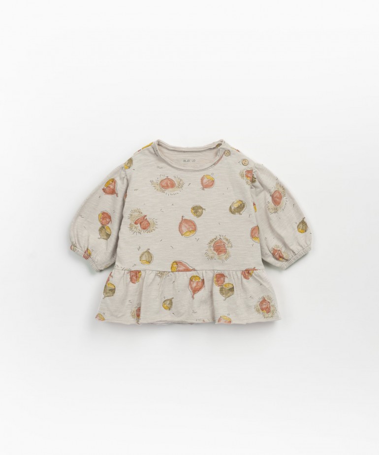 Organic cotton T-shirt with chestnuts print