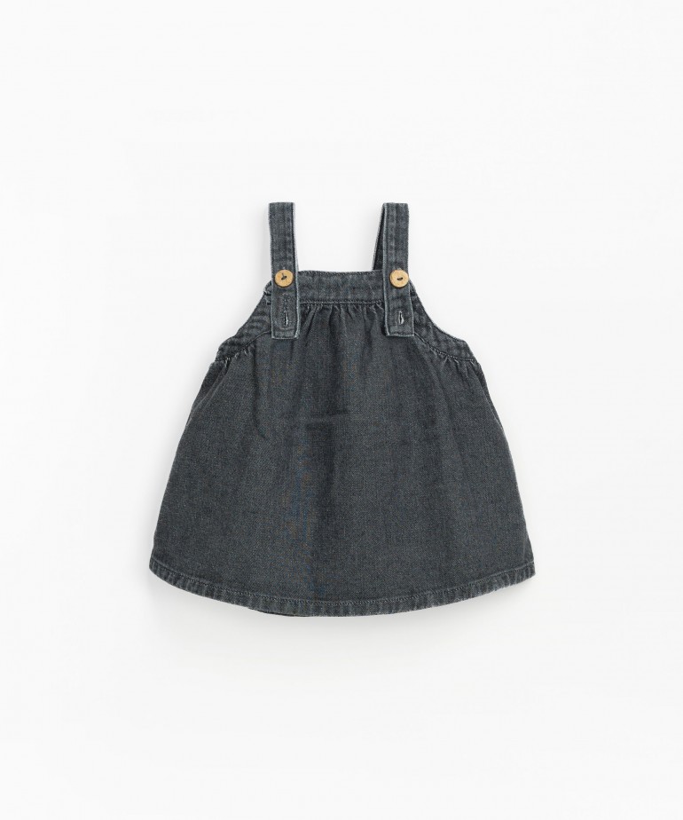 Denim dress in cotton and recycled cotton