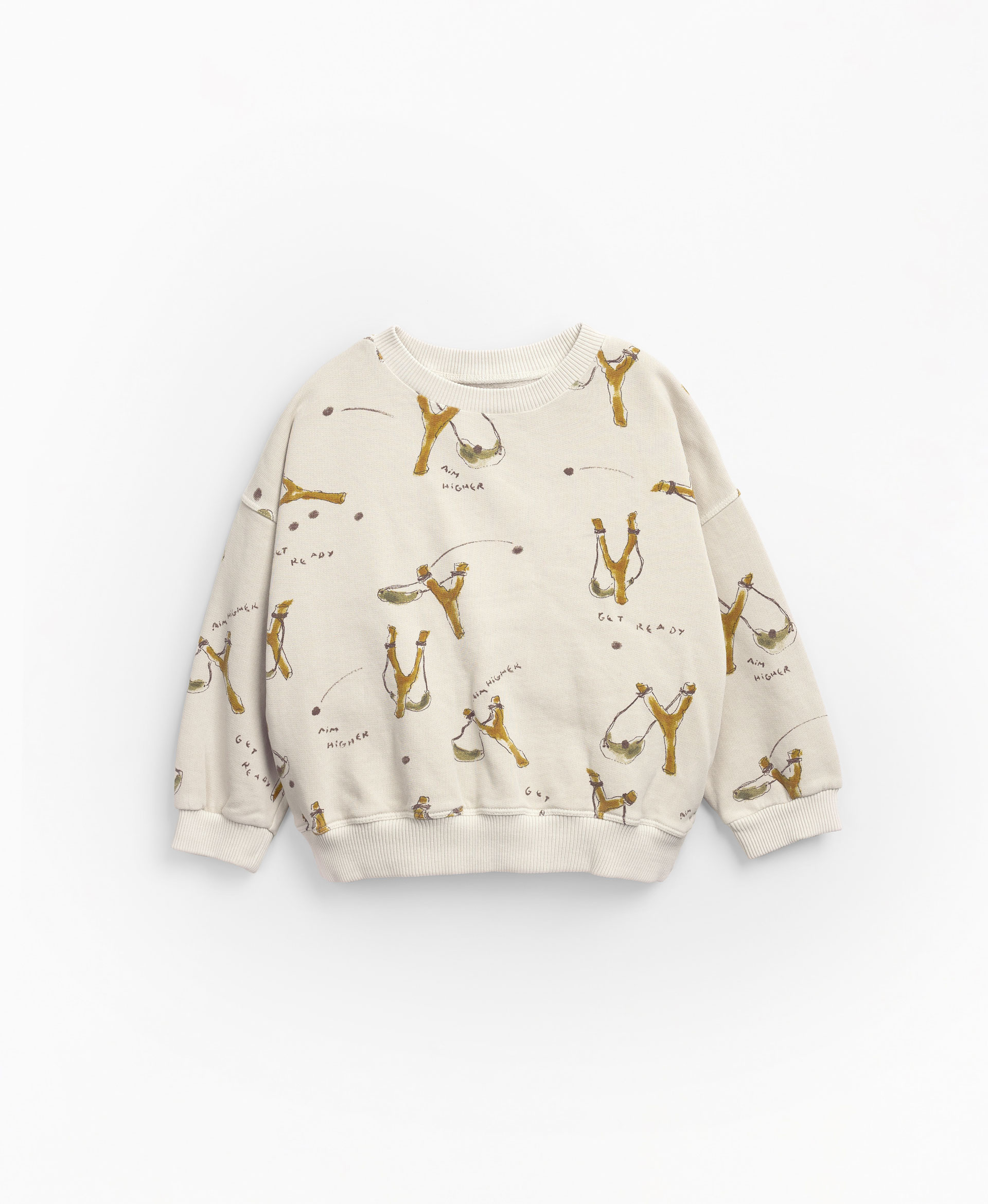 Jersey stitch sweater with slingshot print | Mother Lúcia