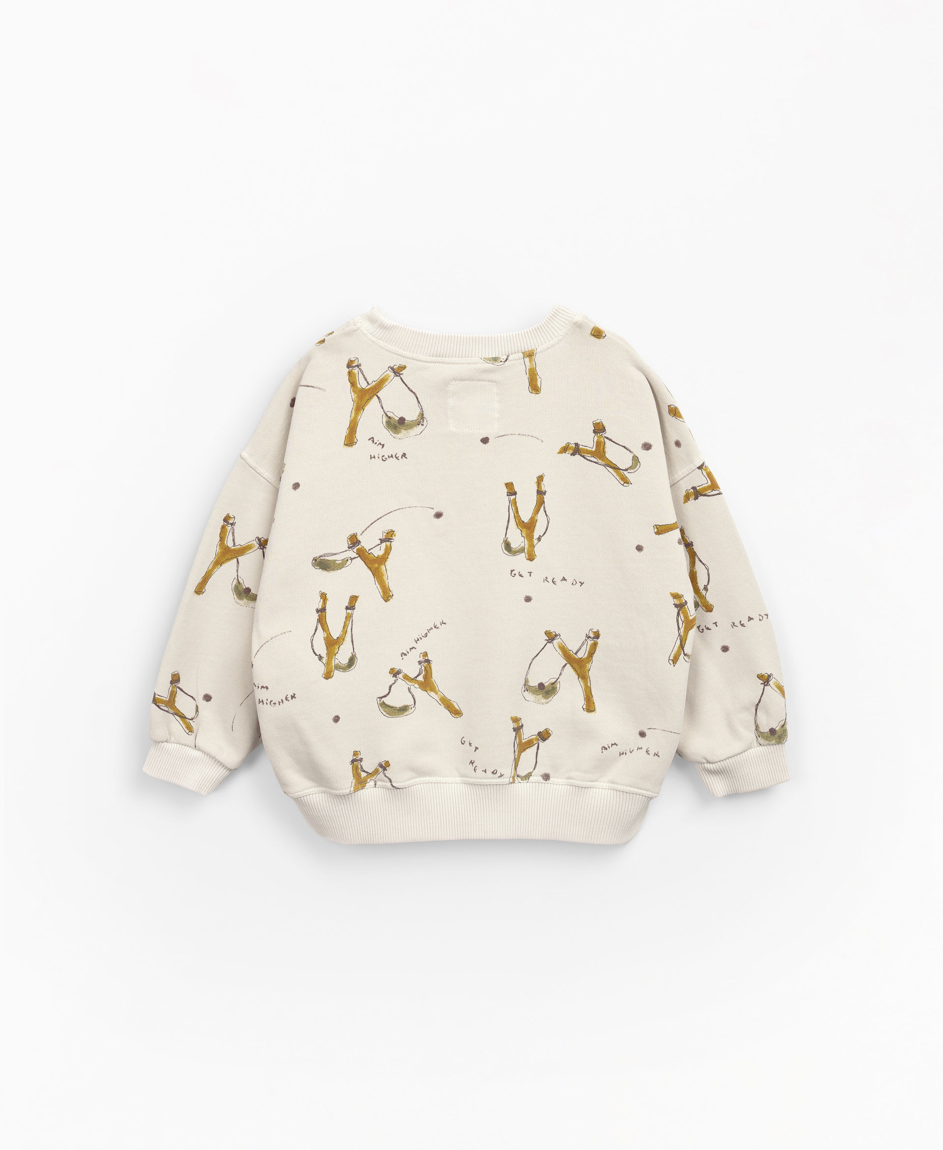 Jersey stitch sweater with slingshot print | Mother Lcia