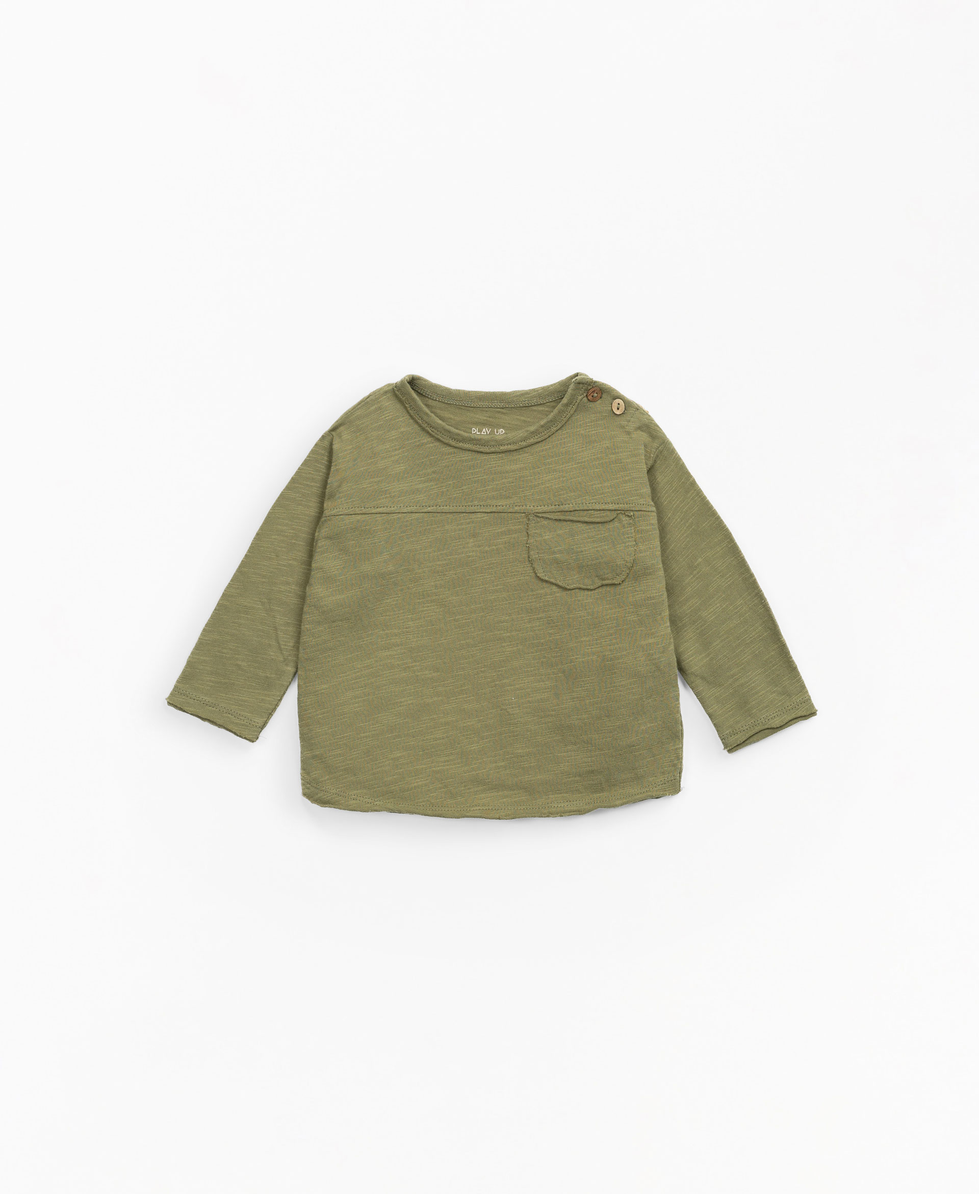 Organic cotton T-shirt with coconut buttons | Mother Lúcia