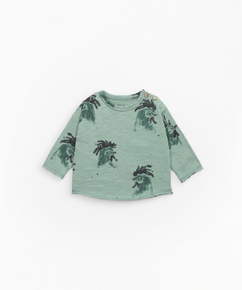 T-shirt with rooster print