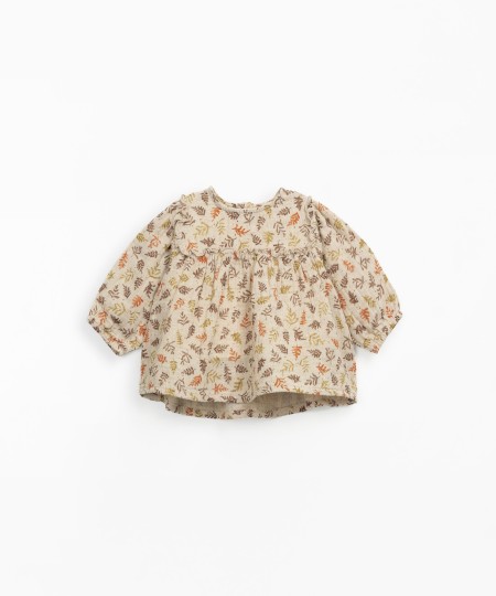 T�nica em tecido com estampado