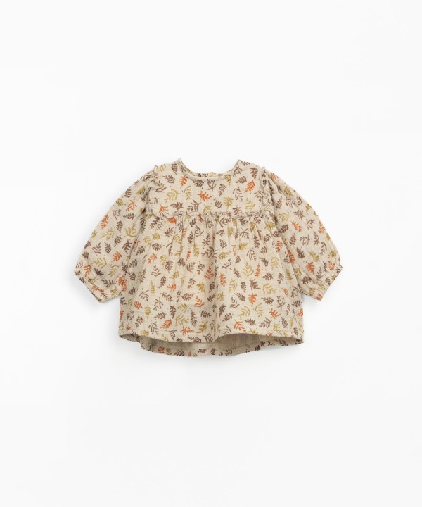 T�nica em tecido com estampado