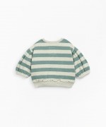 Striped sweater with pleats on the sleeves | Mother Lcia