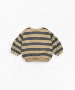 Striped sweater with pleats on the sleeves | Mother Lcia