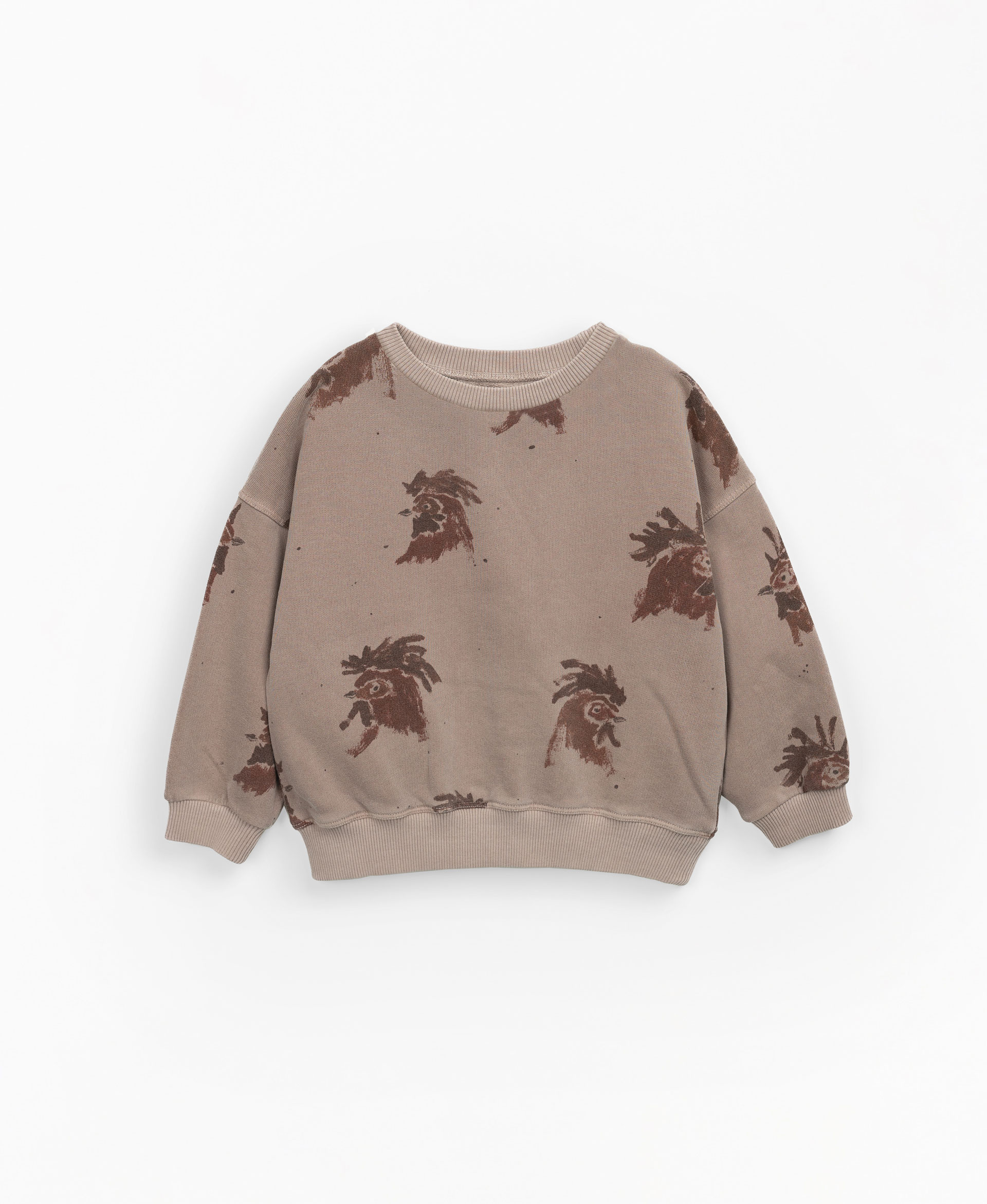 Jersey stitch sweater with roosters print | Mother Lcia