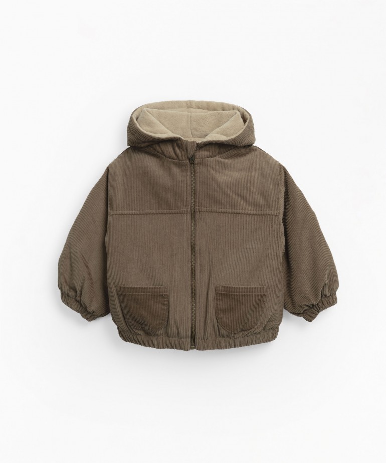 Corduroy jacket with fleece lining