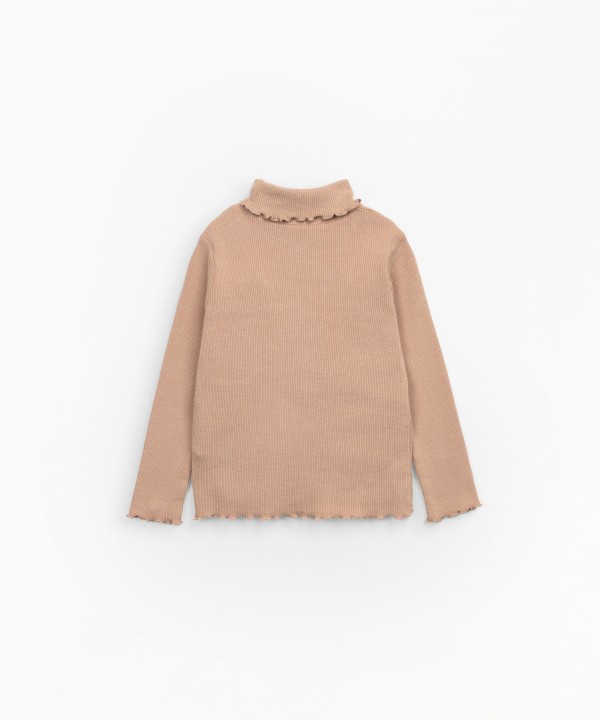 T-shirt a collo alto, cotone biologico