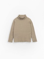 Organic cotton T-shirt with high neck