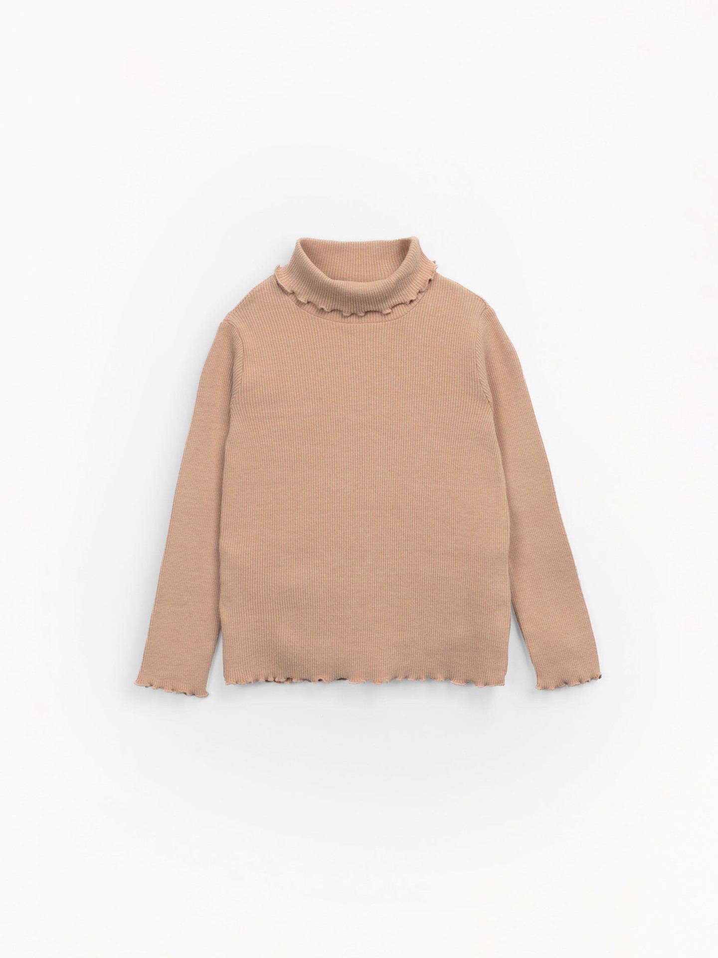 T-shirt de gola alta em algodão orgânico