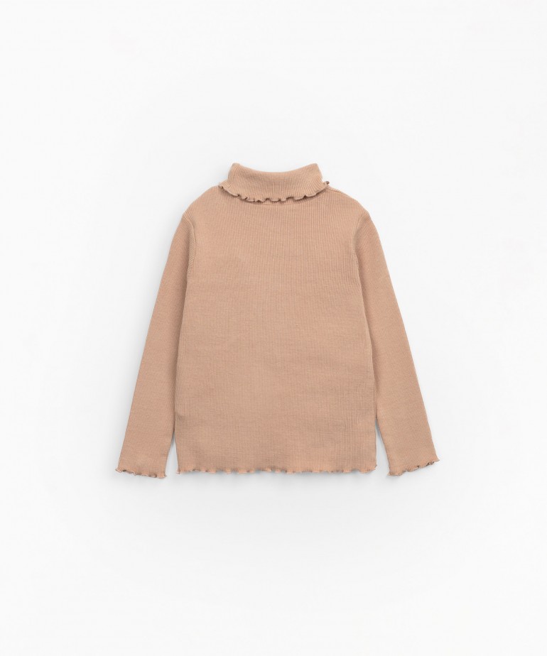 T-shirt a collo alto, cotone biologico