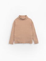 T-shirt de gola alta em algod�o org�nico