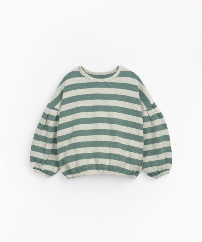 Striped natural fibre sweater