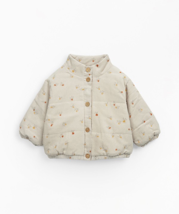 CASACO BOMBAZINE ESTAMPADA