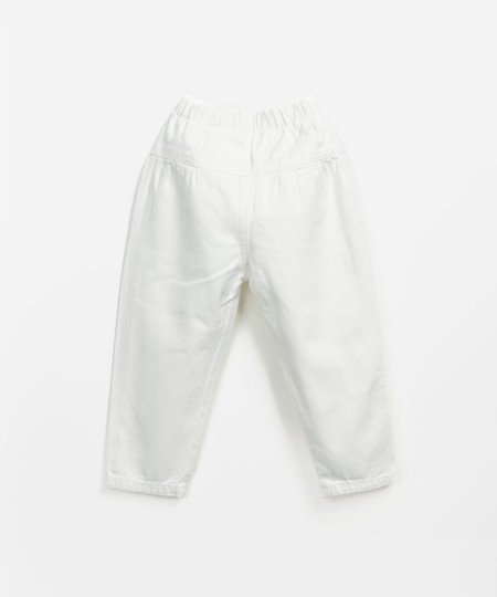 Pantalon en sergé de coton à taille élastique