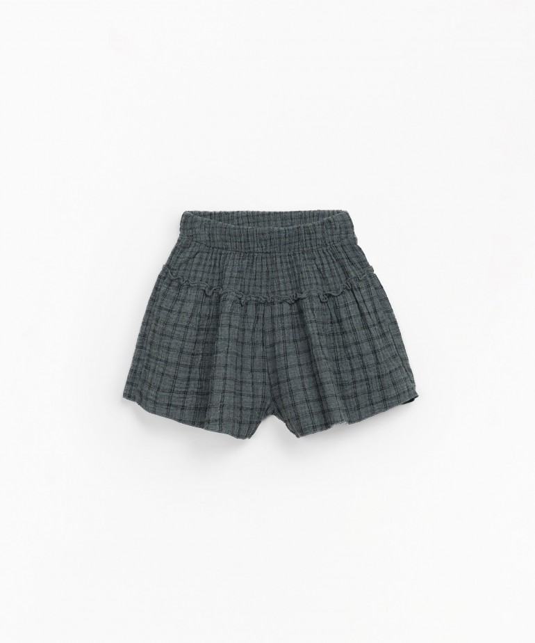 Checked woven shorts