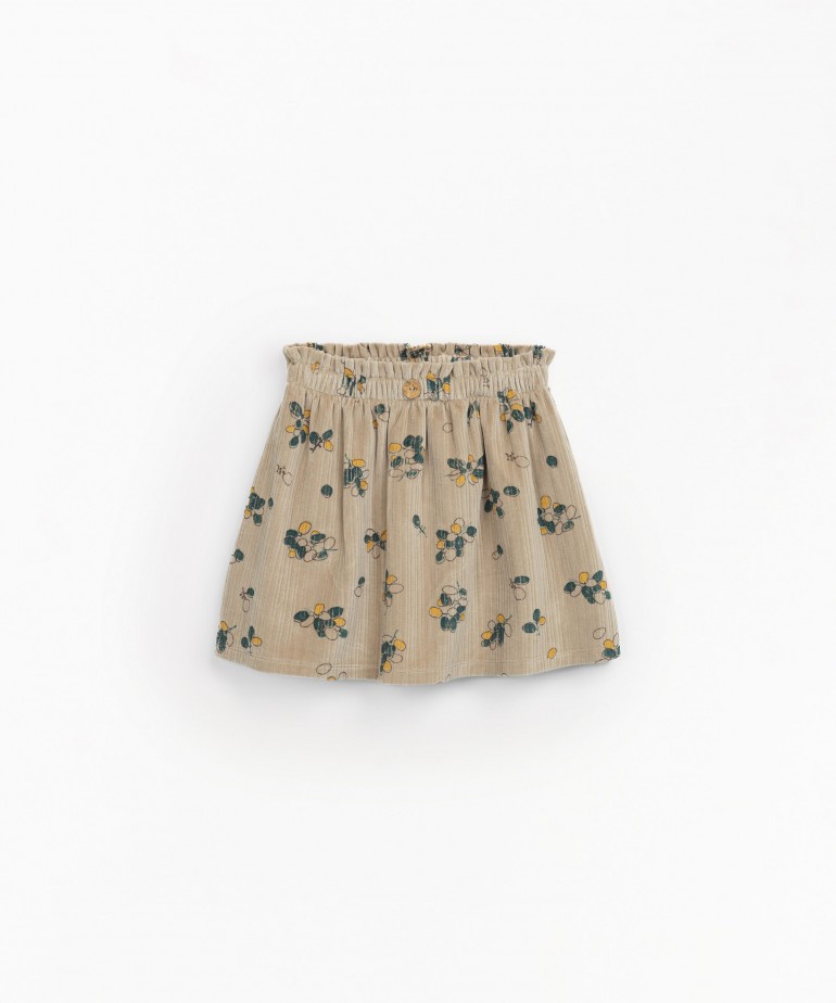 Jersey-stitch skirt with grapes print