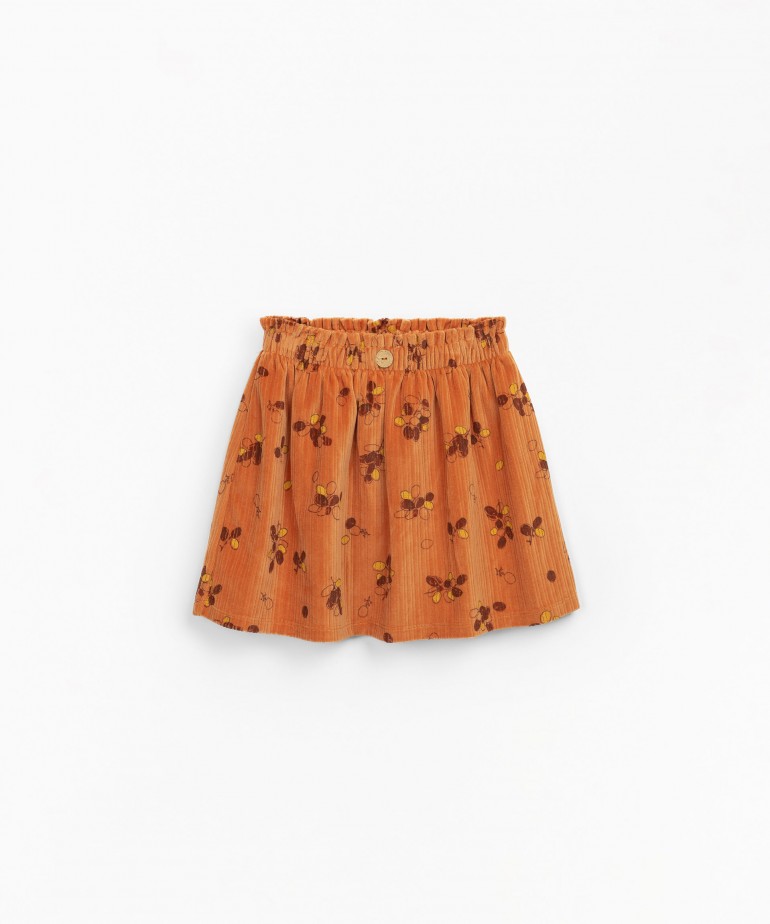 Jersey-stitch skirt with grapes print