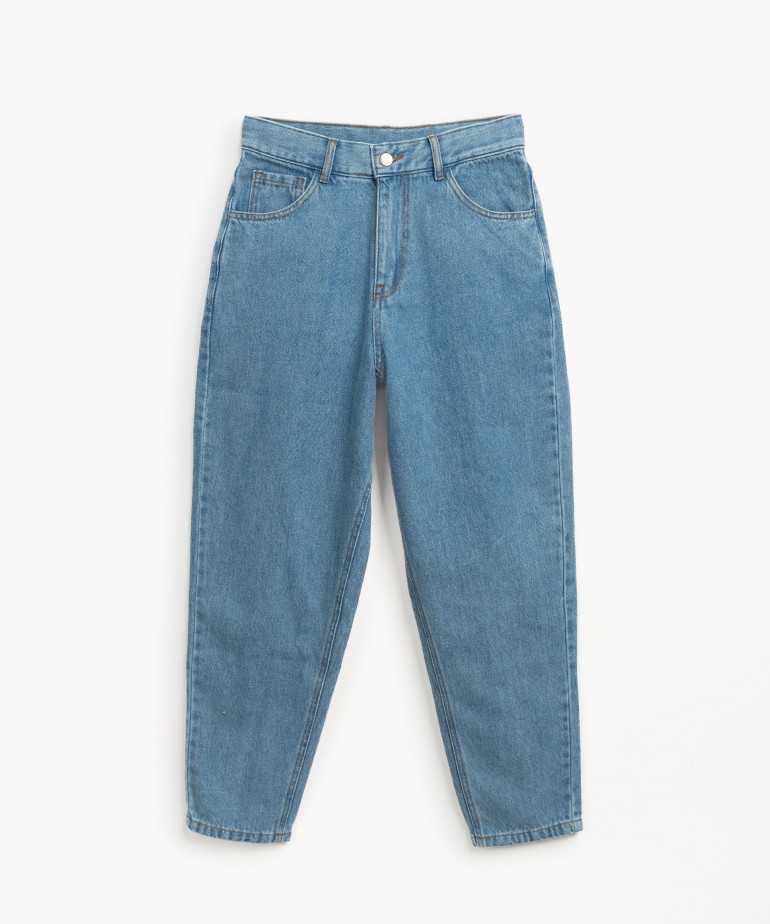 Denim trousers in cotton and recycled cotton