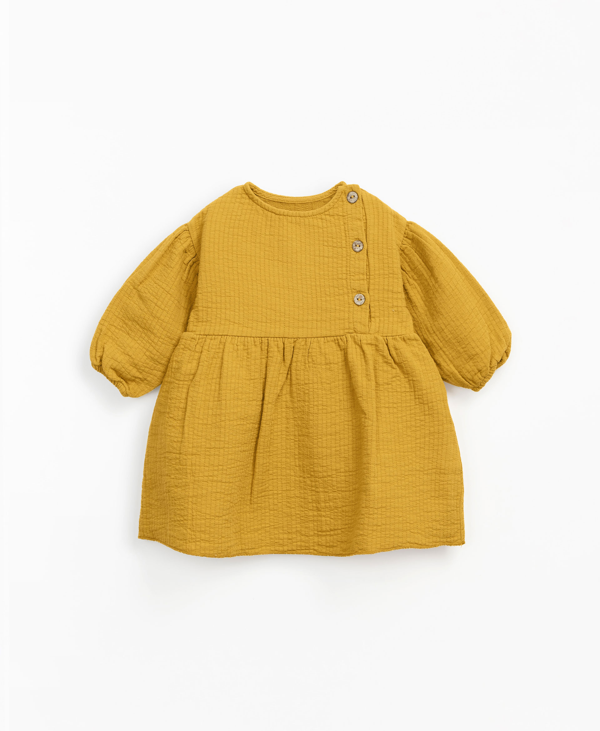 Woven dress with balloon sleeves | Mother Lcia