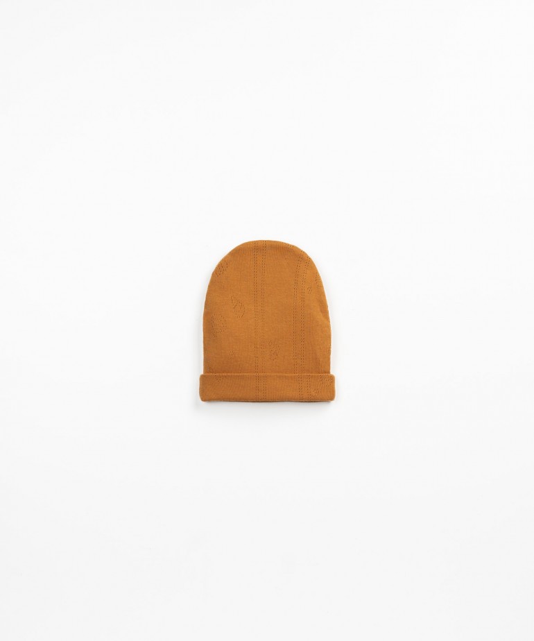 Beanie with Ajour pattern in organic cotton
