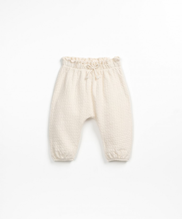Pantalon en maille texturée en coton biologique