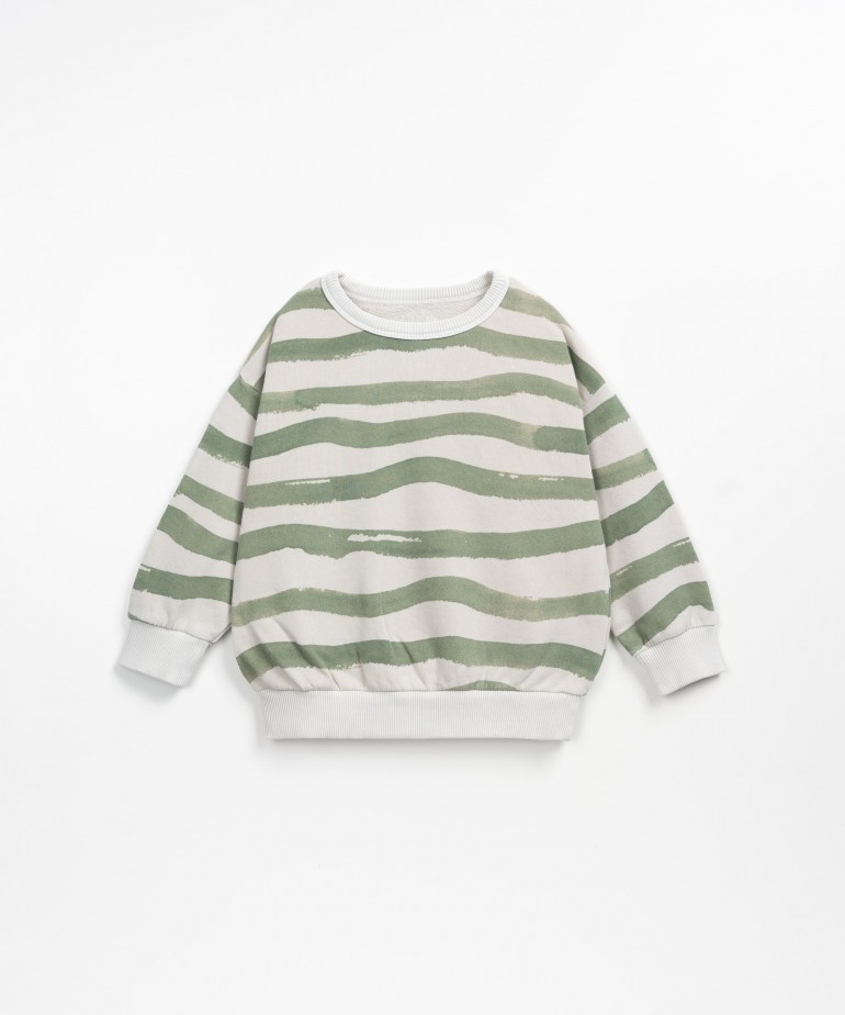 Striped jersey stitch sweater