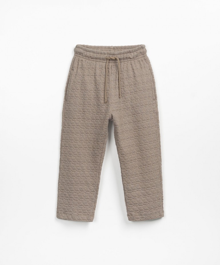 Jersey stitch trousers with elastic